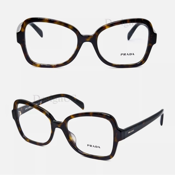 Prada VPR 25S-F 2AU-1O1 Butterfly Dark Havana size 53/18/135 Italy Eyeglasses - Picture 7 of 11